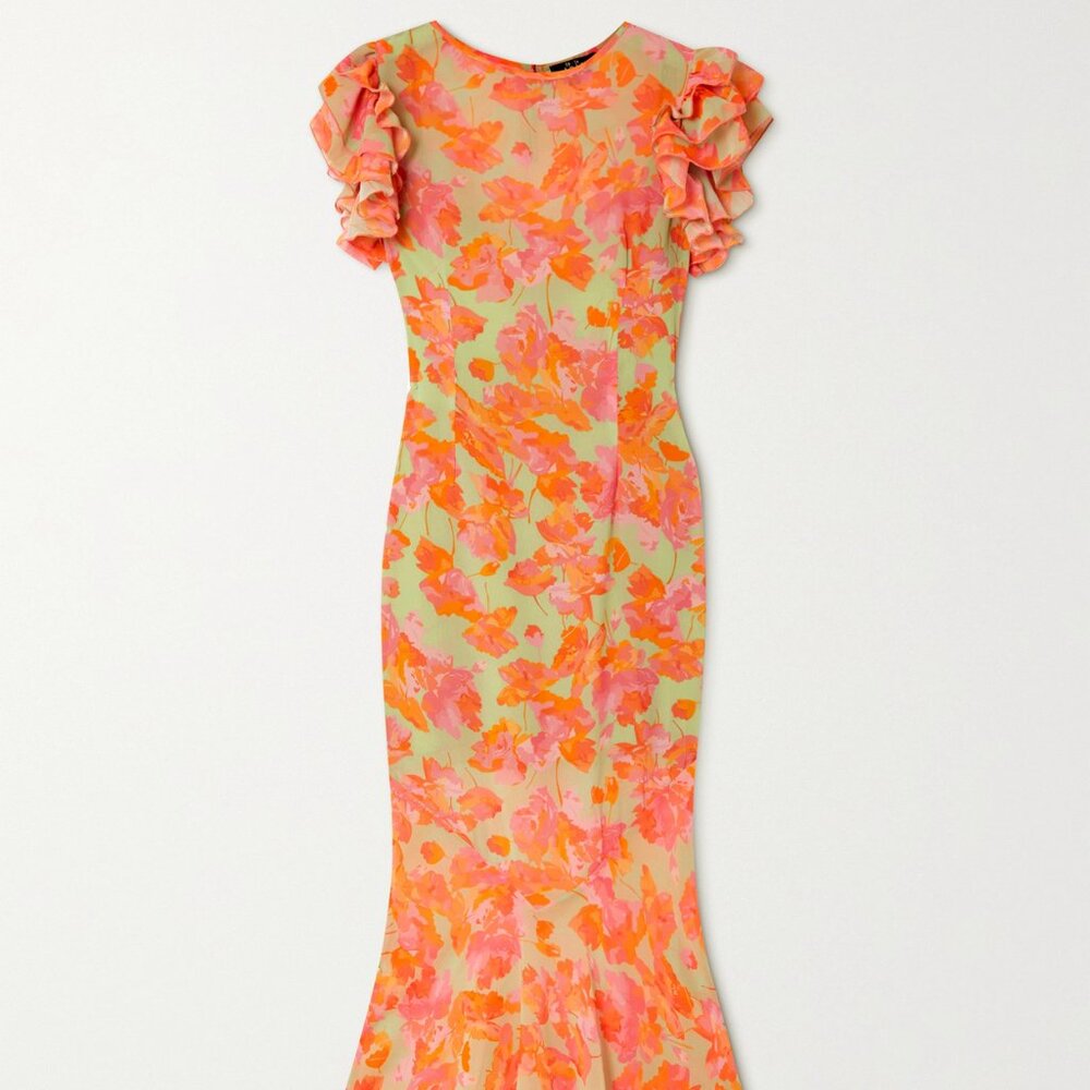 Bougainvillea Ruffle Maxi Dress